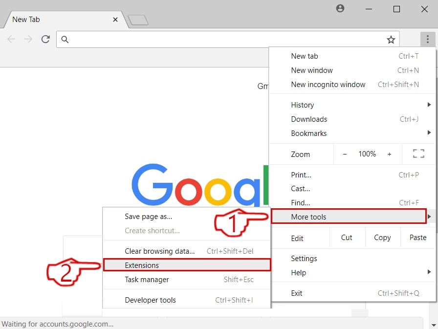remove mac virus from google chrome step 2