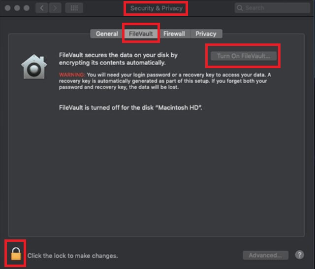 disable filevault