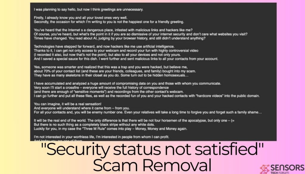 Security status not satisfied