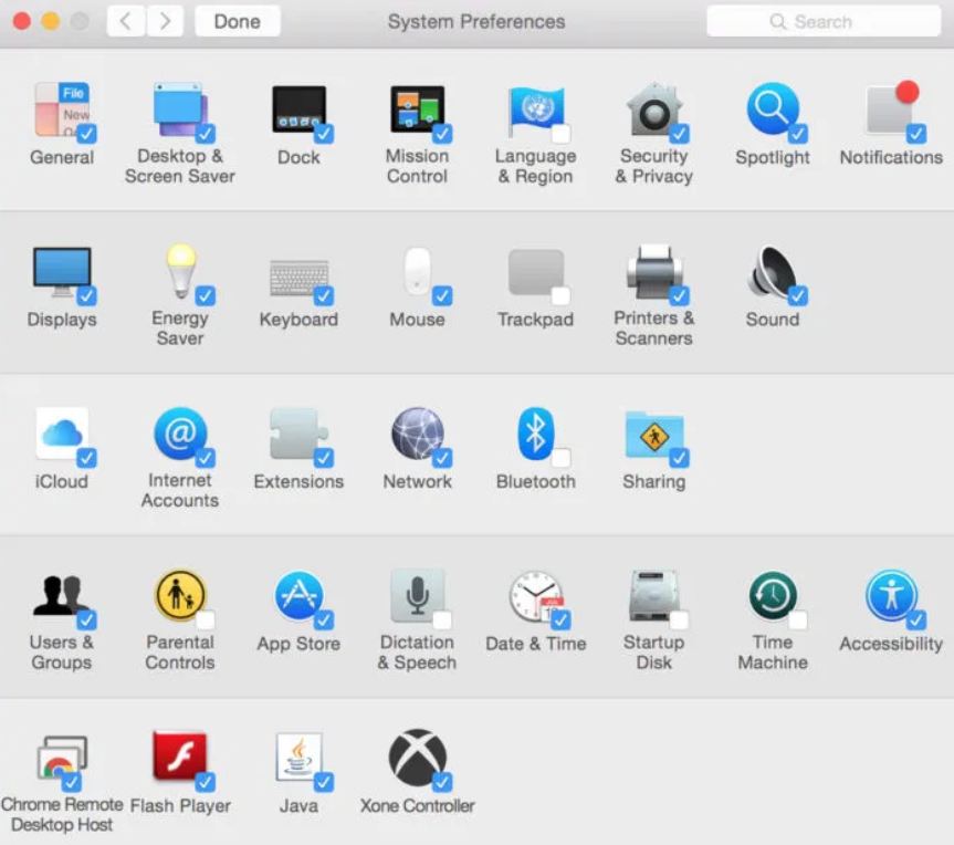 system preferences