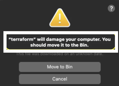 an example of pop-up on mac generated by a PUP