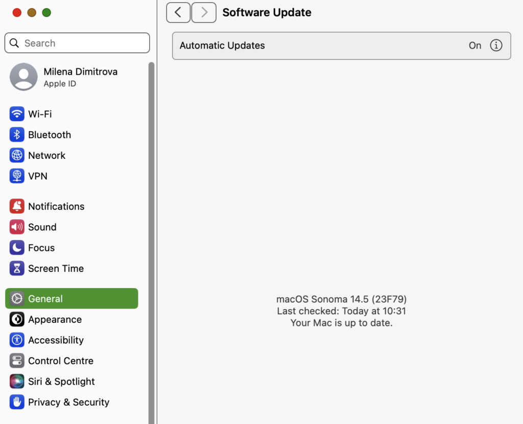 macOS Sonoma is up-to-date