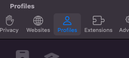 safari profiles section
